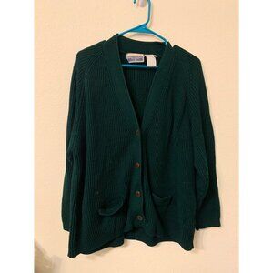Vintage Erika Classics College Style Button Up Sweater Womens LS1